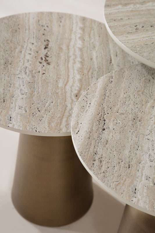 Beige Nested Table by Tabahome