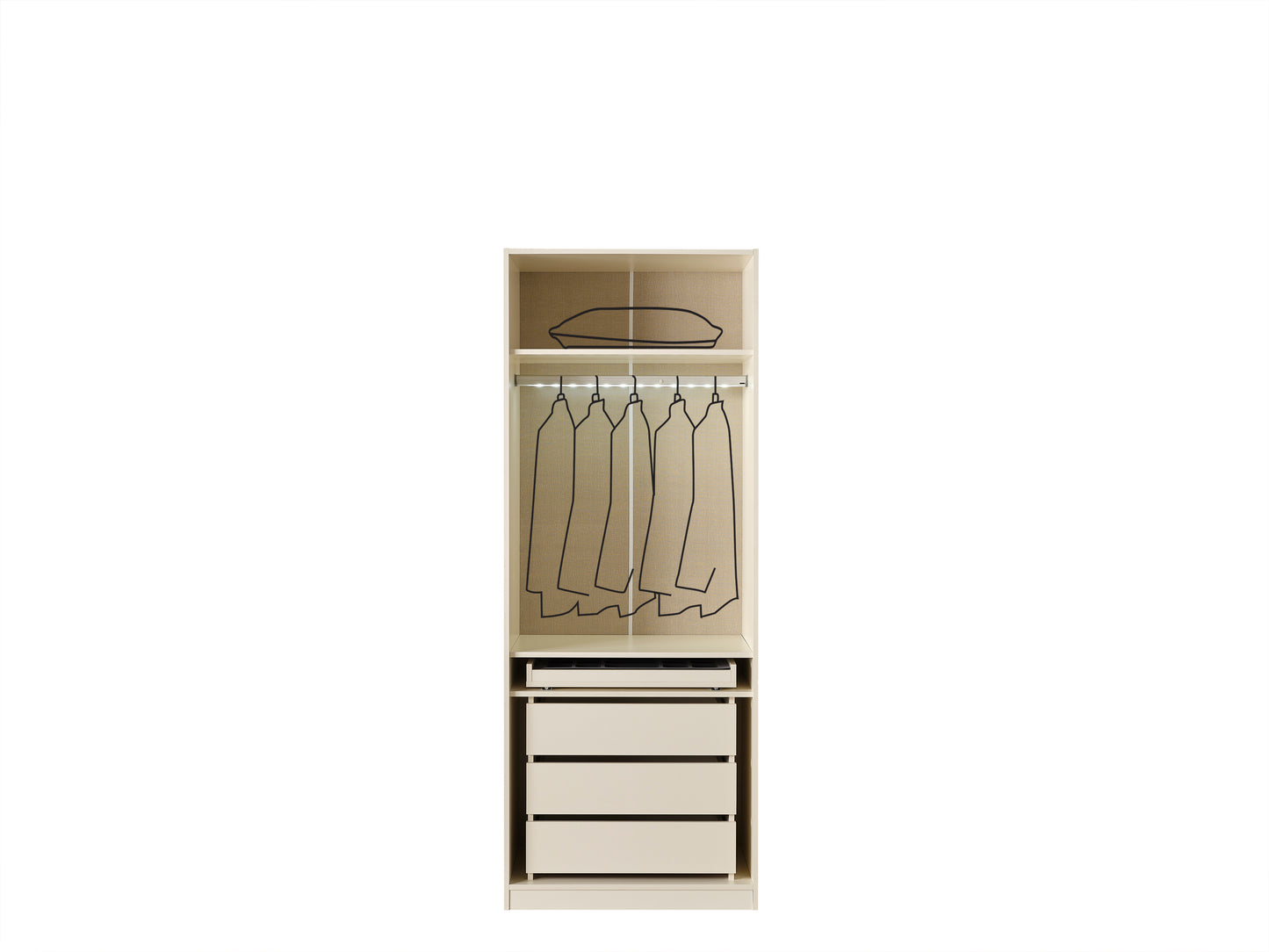 Toscano 2 Door Glass Drawer Cabinet Wardrobe by Lorenzi