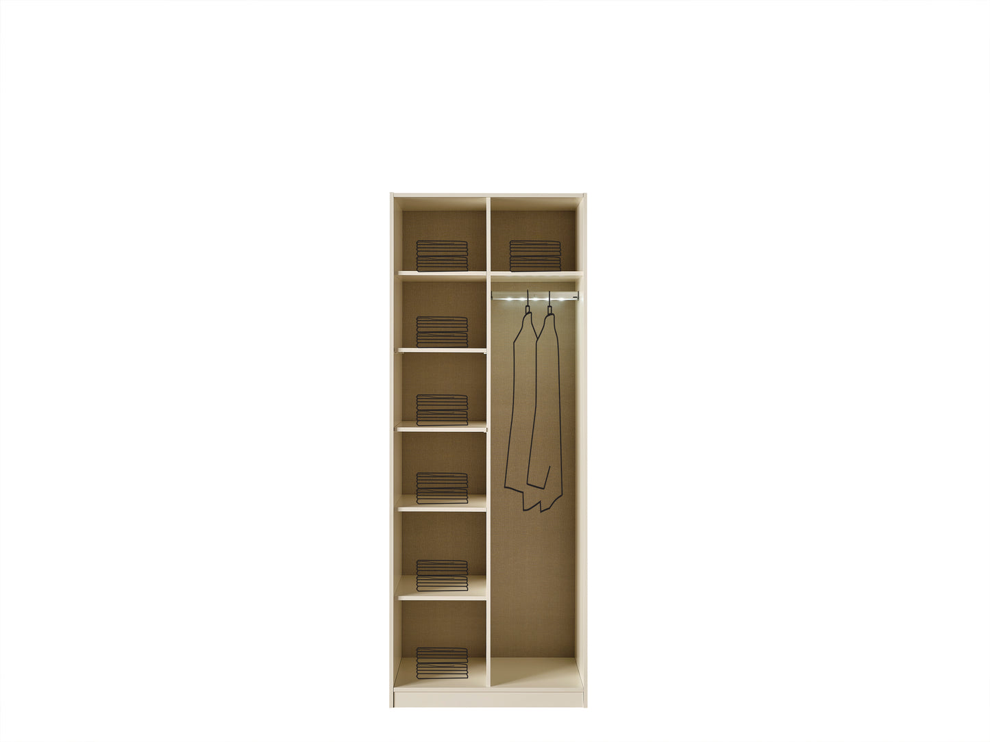 Toscano 2 Door Glass Shelf Cabinet Wardrobe by Lorenzi