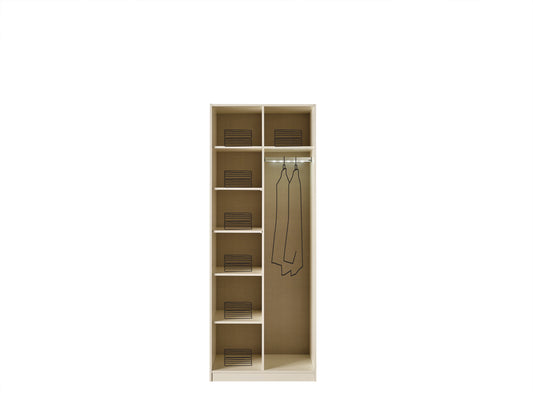 Toscano 2 Door Glass Shelf Cabinet Wardrobe by Lorenzi
