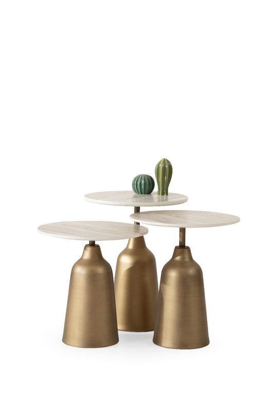 Beige Nested Table by Tabahome