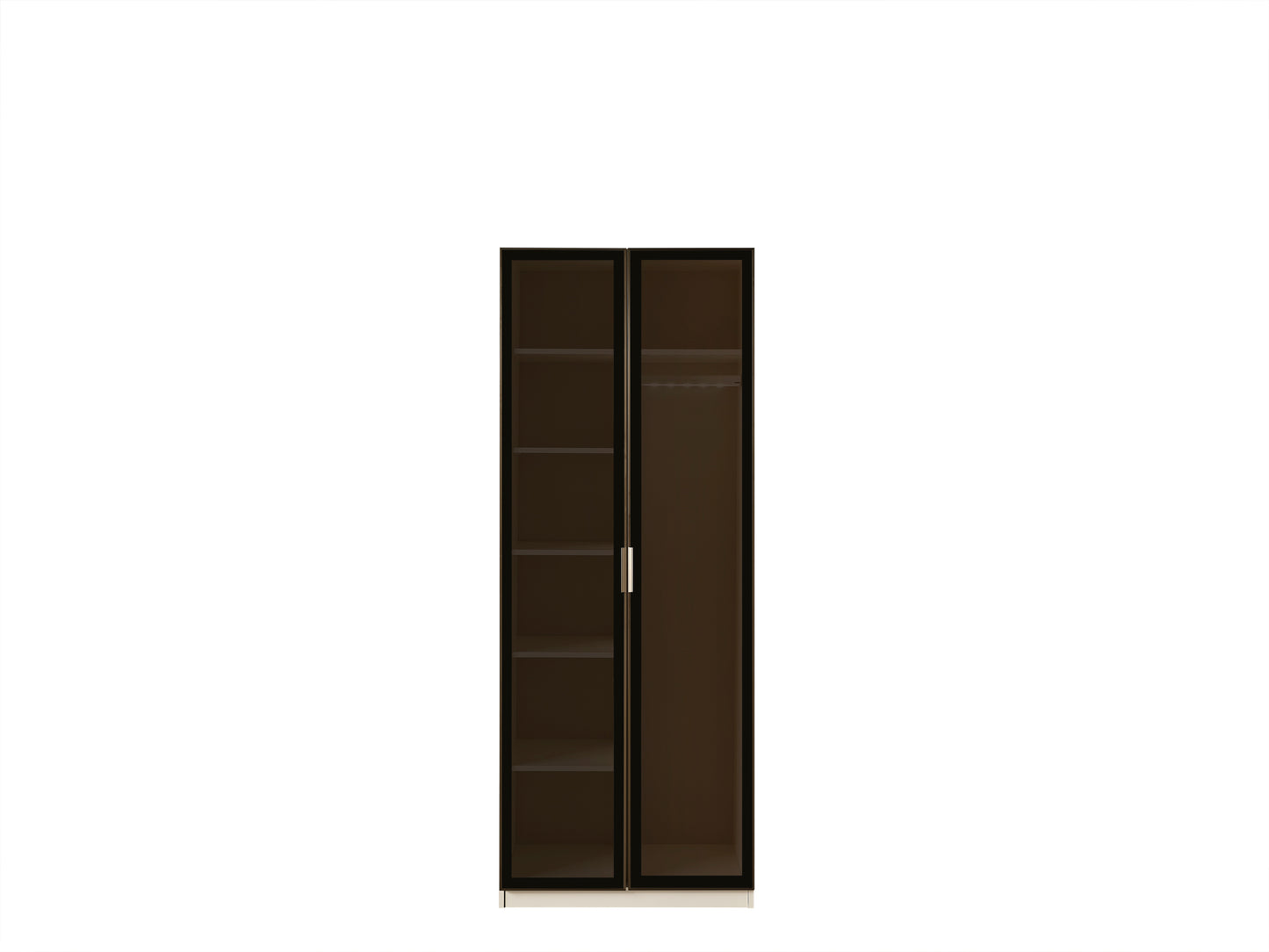 Toscano 2 Door Glass Shelf Cabinet Wardrobe by Lorenzi