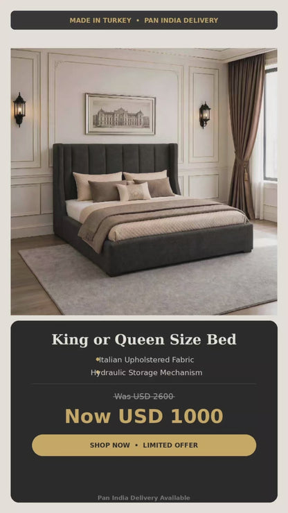 Elegant Bed with Hydraulic and Storage by Nills Furniture Design