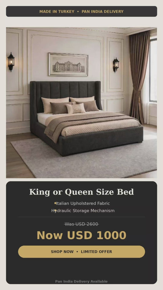 Elegant Bed with Hydraulic and Storage by Nills Furniture Design