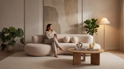 Micasa Luxe Luca Four Seater Curve Sofa by Zeta Luxury